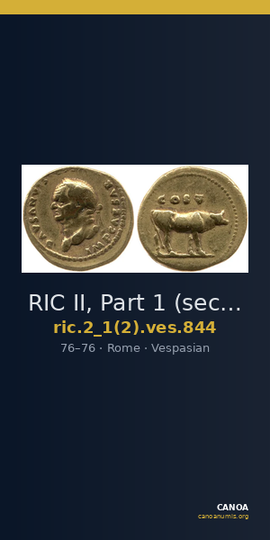 RIC II, Part 1 (second edition) Vespasian 844 — CANOA