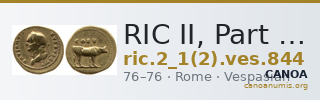 RIC II, Part 1 (second edition) Vespasian 844 — CANOA