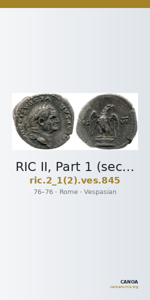 RIC II, Part 1 (second edition) Vespasian 845 — CANOA