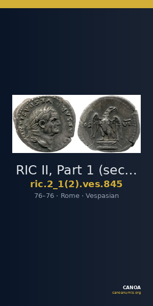 RIC II, Part 1 (second edition) Vespasian 845 — CANOA