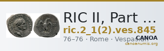 RIC II, Part 1 (second edition) Vespasian 845 — CANOA