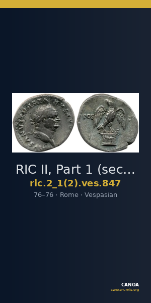 RIC II, Part 1 (second edition) Vespasian 847 — CANOA