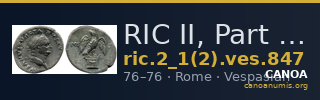 RIC II, Part 1 (second edition) Vespasian 847 — CANOA