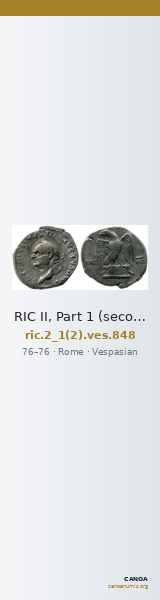 RIC II, Part 1 (second edition) Vespasian 848 — CANOA
