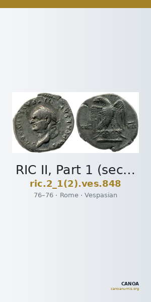 RIC II, Part 1 (second edition) Vespasian 848 — CANOA