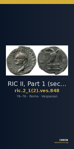RIC II, Part 1 (second edition) Vespasian 848 — CANOA