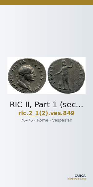 RIC II, Part 1 (second edition) Vespasian 849 — CANOA