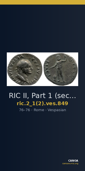 RIC II, Part 1 (second edition) Vespasian 849 — CANOA