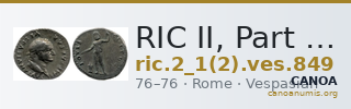 RIC II, Part 1 (second edition) Vespasian 849 — CANOA