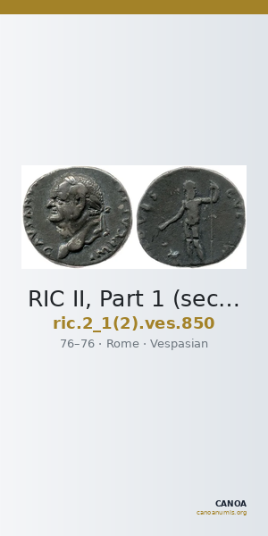 RIC II, Part 1 (second edition) Vespasian 850 — CANOA