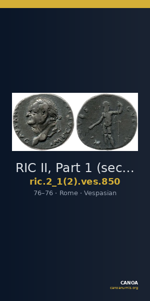 RIC II, Part 1 (second edition) Vespasian 850 — CANOA