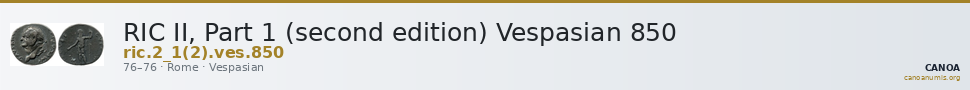 RIC II, Part 1 (second edition) Vespasian 850 — CANOA