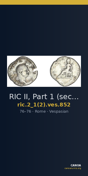 RIC II, Part 1 (second edition) Vespasian 852 — CANOA