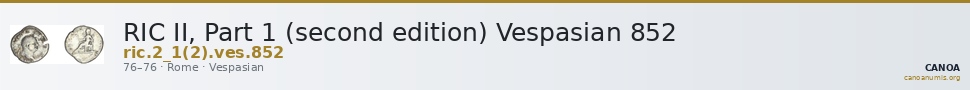 RIC II, Part 1 (second edition) Vespasian 852 — CANOA