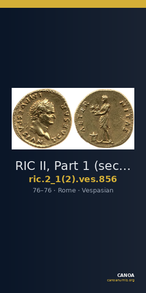 RIC II, Part 1 (second edition) Vespasian 856 — CANOA