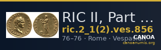 RIC II, Part 1 (second edition) Vespasian 856 — CANOA