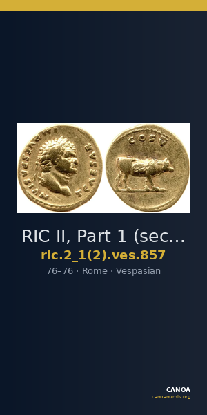 RIC II, Part 1 (second edition) Vespasian 857 — CANOA