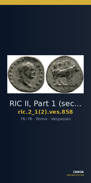 RIC II, Part 1 (second edition) Vespasian 858 — CANOA