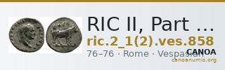 RIC II, Part 1 (second edition) Vespasian 858 — CANOA