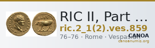 RIC II, Part 1 (second edition) Vespasian 859 — CANOA