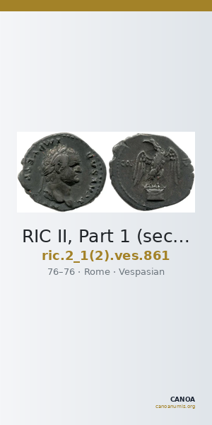 RIC II, Part 1 (second edition) Vespasian 861 — CANOA