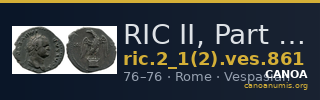 RIC II, Part 1 (second edition) Vespasian 861 — CANOA