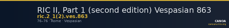 RIC II, Part 1 (second edition) Vespasian 863 — CANOA