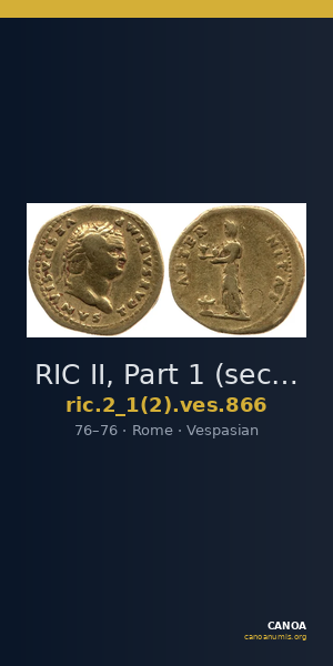 RIC II, Part 1 (second edition) Vespasian 866 — CANOA