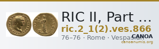 RIC II, Part 1 (second edition) Vespasian 866 — CANOA