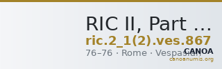 RIC II, Part 1 (second edition) Vespasian 867 — CANOA