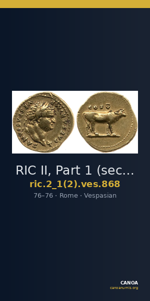RIC II, Part 1 (second edition) Vespasian 868 — CANOA