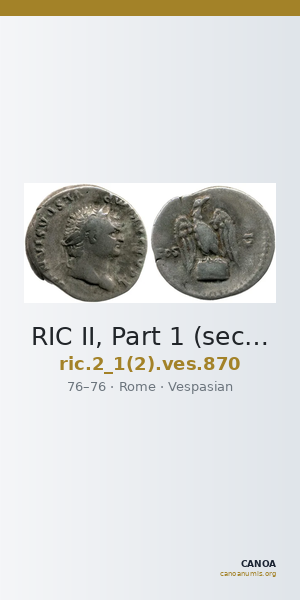 RIC II, Part 1 (second edition) Vespasian 870 — CANOA