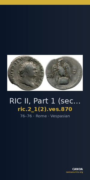 RIC II, Part 1 (second edition) Vespasian 870 — CANOA