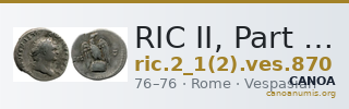 RIC II, Part 1 (second edition) Vespasian 870 — CANOA