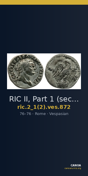 RIC II, Part 1 (second edition) Vespasian 872 — CANOA