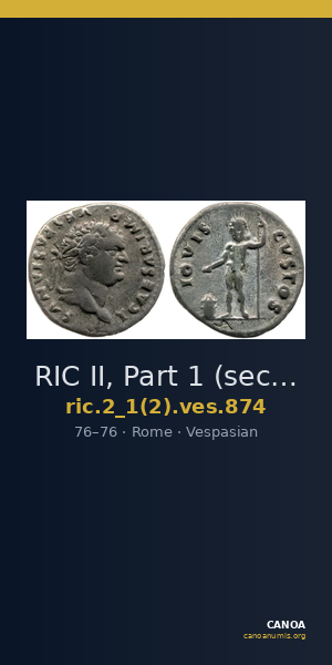RIC II, Part 1 (second edition) Vespasian 874 — CANOA