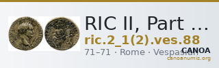 RIC II, Part 1 (second edition) Vespasian 88 — CANOA