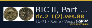 RIC II, Part 1 (second edition) Vespasian 88 — CANOA