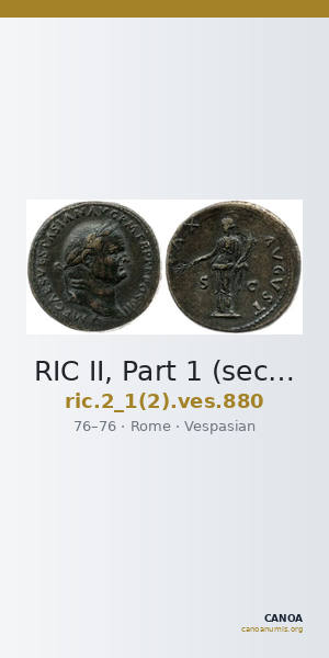 RIC II, Part 1 (second edition) Vespasian 880 — CANOA