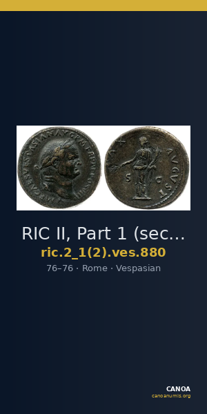 RIC II, Part 1 (second edition) Vespasian 880 — CANOA