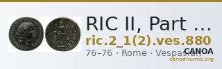 RIC II, Part 1 (second edition) Vespasian 880 — CANOA