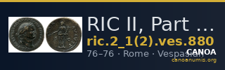 RIC II, Part 1 (second edition) Vespasian 880 — CANOA