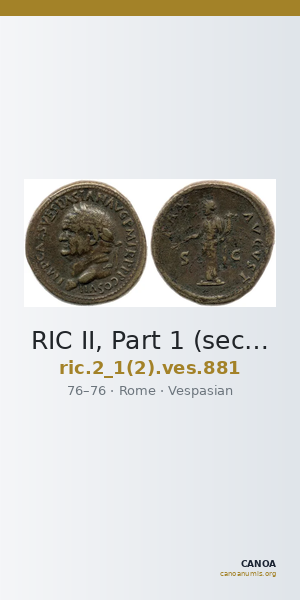 RIC II, Part 1 (second edition) Vespasian 881 — CANOA