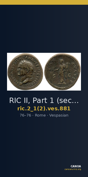 RIC II, Part 1 (second edition) Vespasian 881 — CANOA