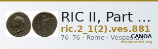 RIC II, Part 1 (second edition) Vespasian 881 — CANOA