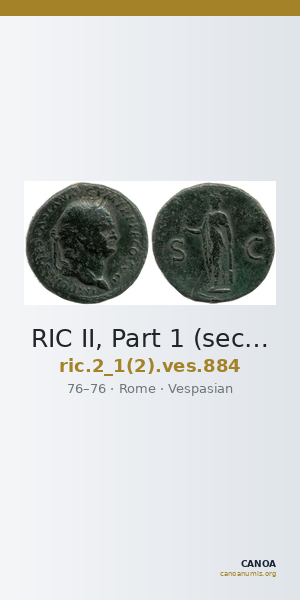 RIC II, Part 1 (second edition) Vespasian 884 — CANOA