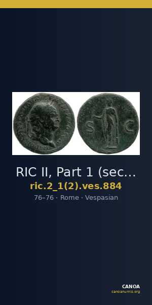 RIC II, Part 1 (second edition) Vespasian 884 — CANOA