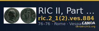 RIC II, Part 1 (second edition) Vespasian 884 — CANOA