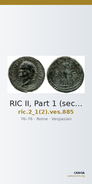 RIC II, Part 1 (second edition) Vespasian 885 — CANOA