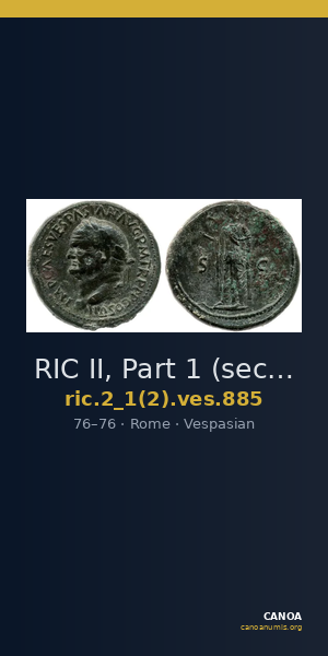 RIC II, Part 1 (second edition) Vespasian 885 — CANOA